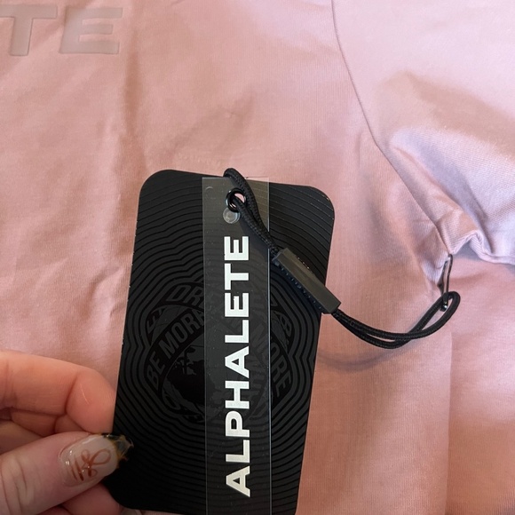 Alphalete NWT womens core LS crop tee- mauve size medium - Picture 3 of 5
